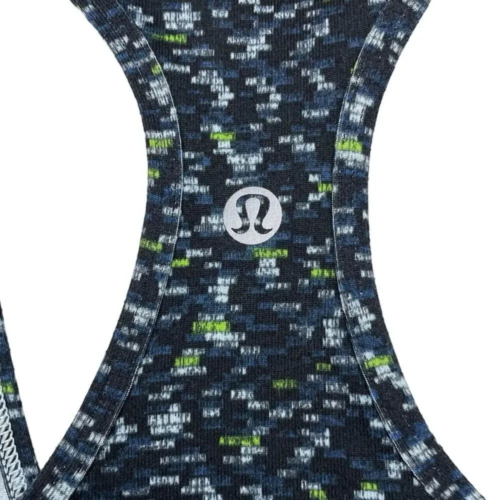 LULULEMON Cool Racerback Sz 4 Digi Pixie Caspian Blue Black